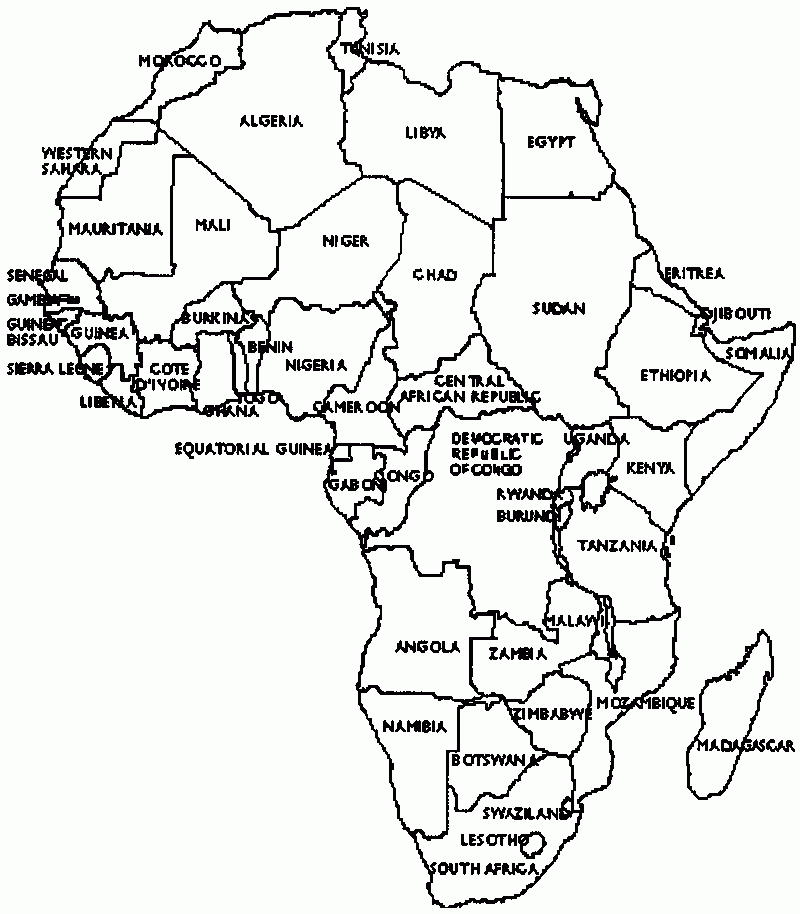 Map Of Africa Black And White Clipart Clip Art Library