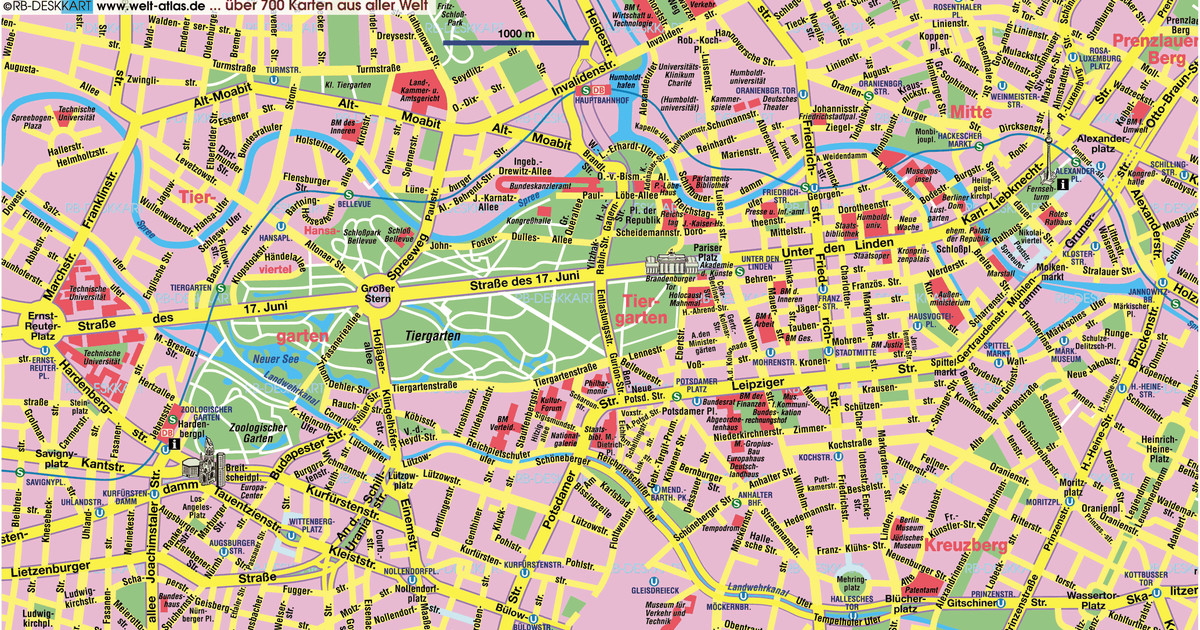 Map Of Berlin Tourist Attractions Sightseeing Tourist Tour
