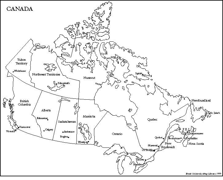 Map Of Canada With Provinces territories And Their Capitals Map 