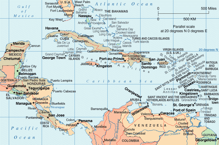 Map Of Caribbean Free Printable Maps