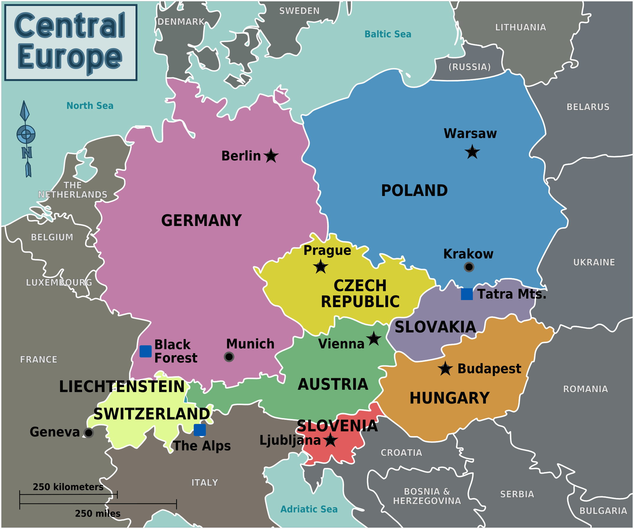 Map Of Eastern Europe With Capitals Secretmuseum