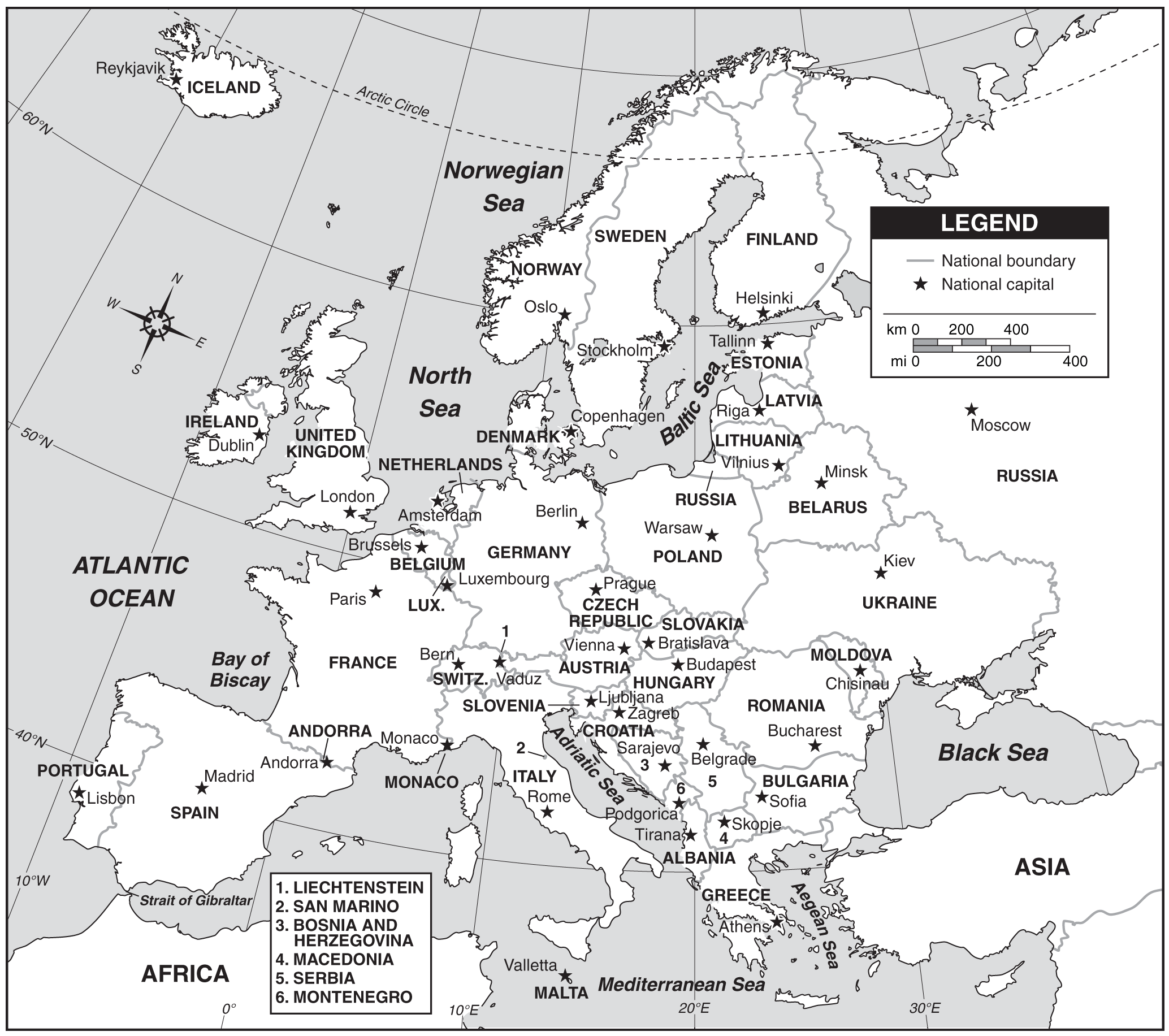 Map Of Europe With Capitals Mapsof