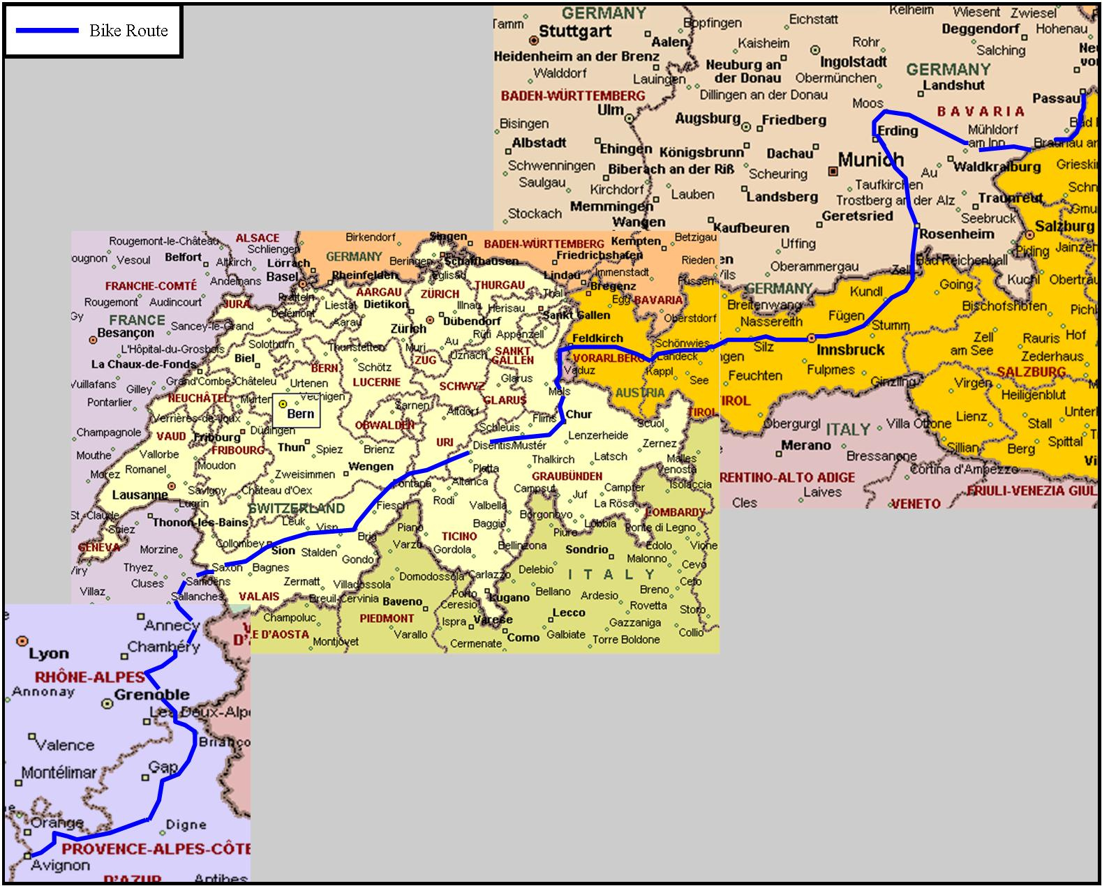MAP OF FRANCE AND SWITZERLAND Recana Masana