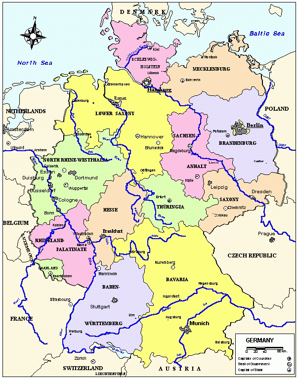 Map Of Germany With Cities Free Printable Maps