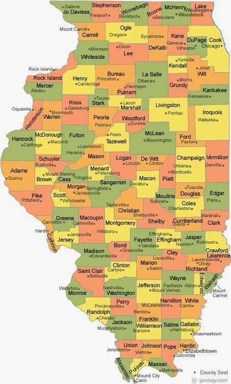 Map Of Illinois Counties Free Printable Maps