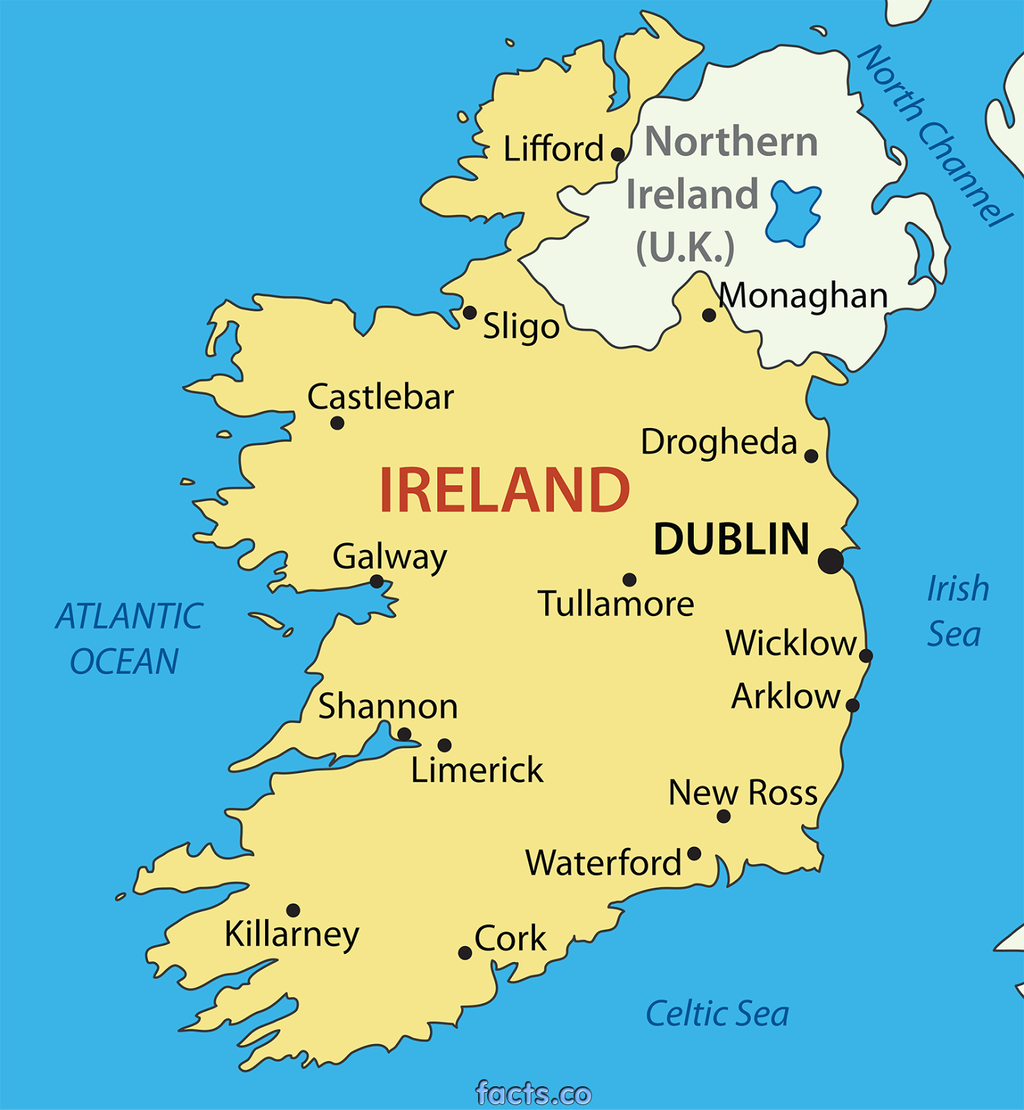 Map Of Ireland Geography City Ireland Map Geography Political City