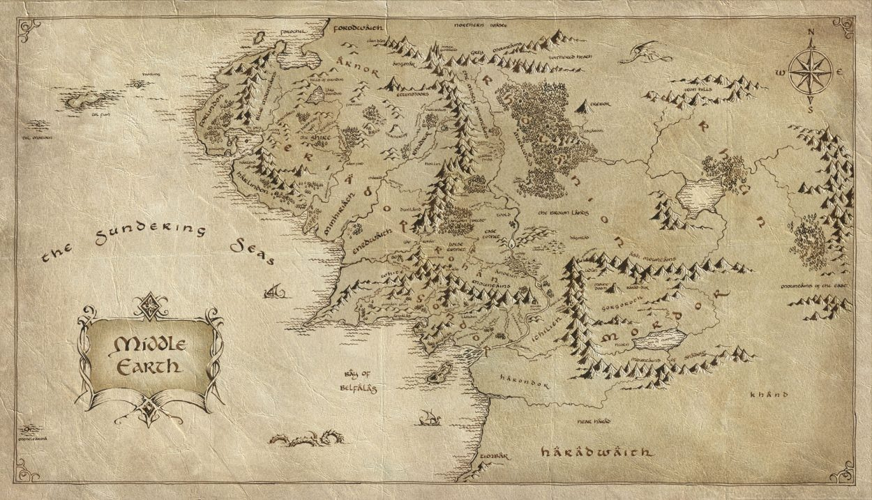 MAP OF J R R TOLKIEN S MIDDLE EARTH LORD OF THE RINGS 2017 Mapping 
