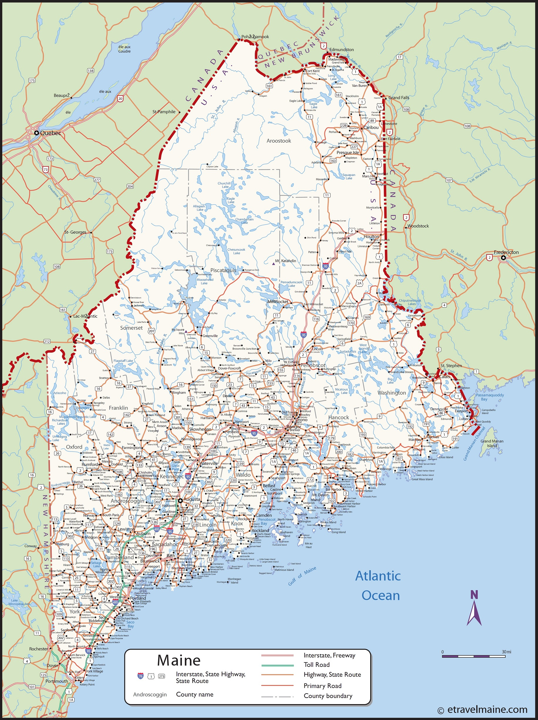 Map Of Maine Full Size Gifex