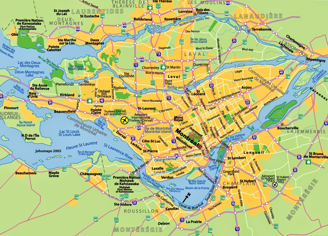 Map Of Montreal Quebec Free Printable Maps