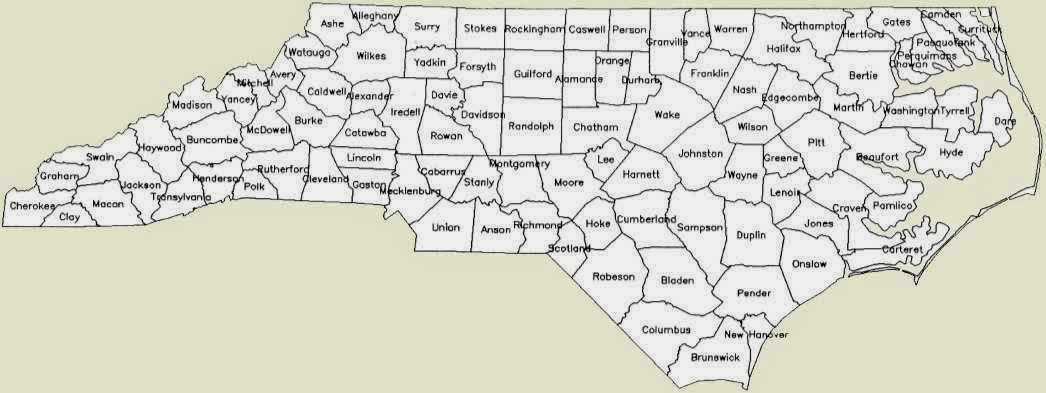 Map Of North Carolina Counties Free Printable Maps