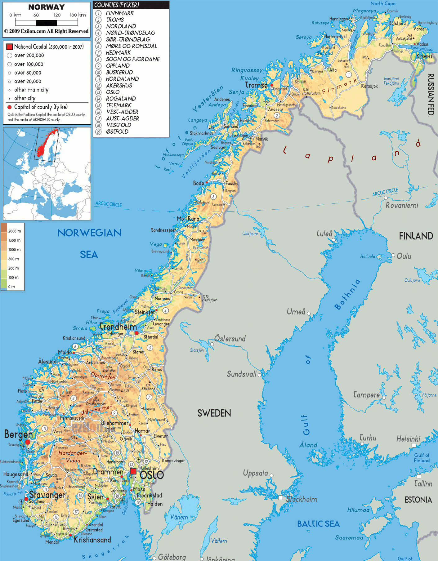 Map Of Norway TravelsMaps Com
