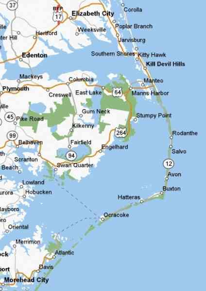 Map Of Outer Banks Nc HolidayMapQ