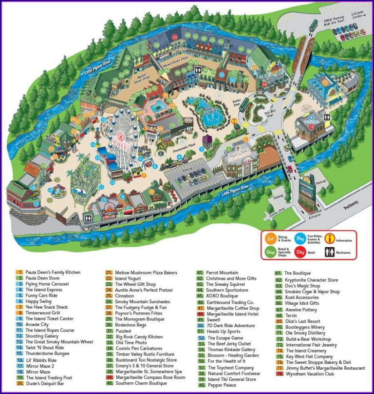 Map Of Pigeon Forge Attractions And Hotels Map Resume Examples