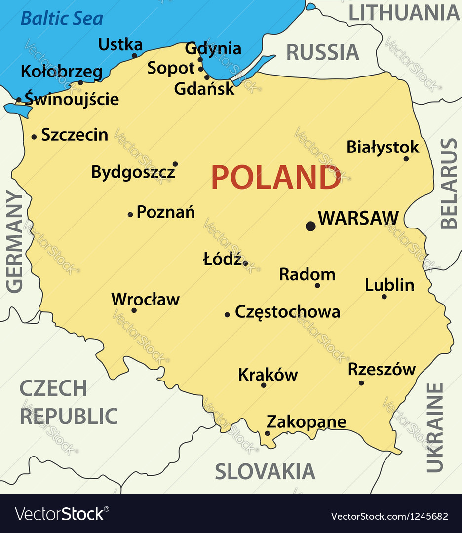 Map Of Poland Royalty Free Vector Image VectorStock
