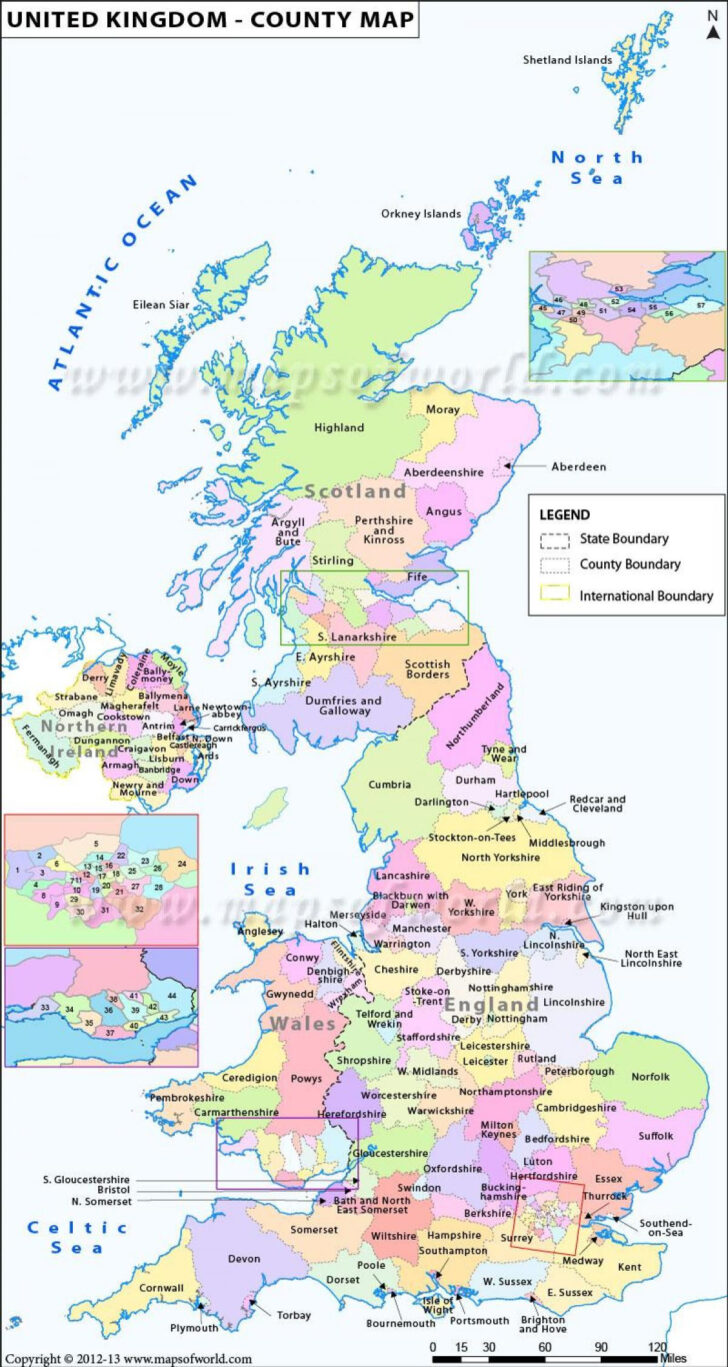 Printable Map Of Uk Counties And Cities