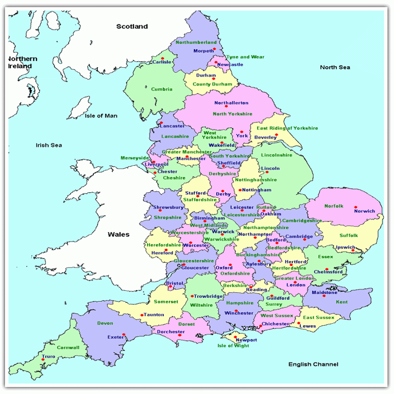 Map Of United Kingdom With Major Cities Counties Map Of Great Britain