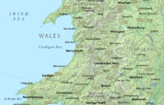 Map Of Wales With Relief And Cities Wales United Kingdom Europe