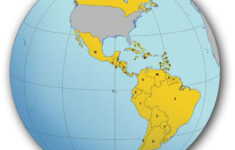 Map Showing Countries Belonging To The Western Hemisphere Region With