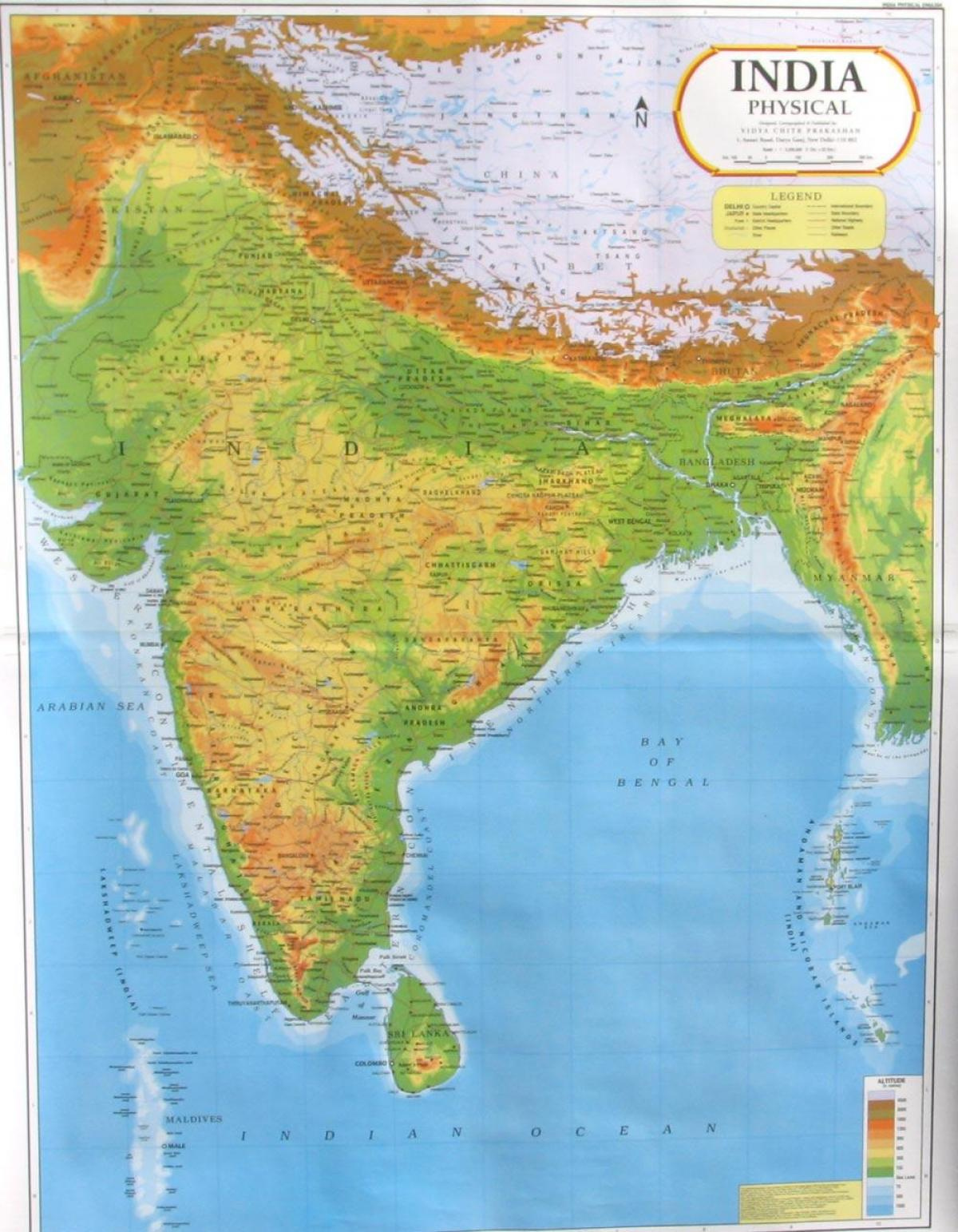 Mappa Di India Fisico Mappa Della Fisica India Sud est Asiatico Asia 