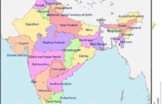 mappa politica dell 39 india con i nomi illustrazione vettoriale Mappa Politica Dell 39 India Con I Nomi Illustrazione Vettoriale