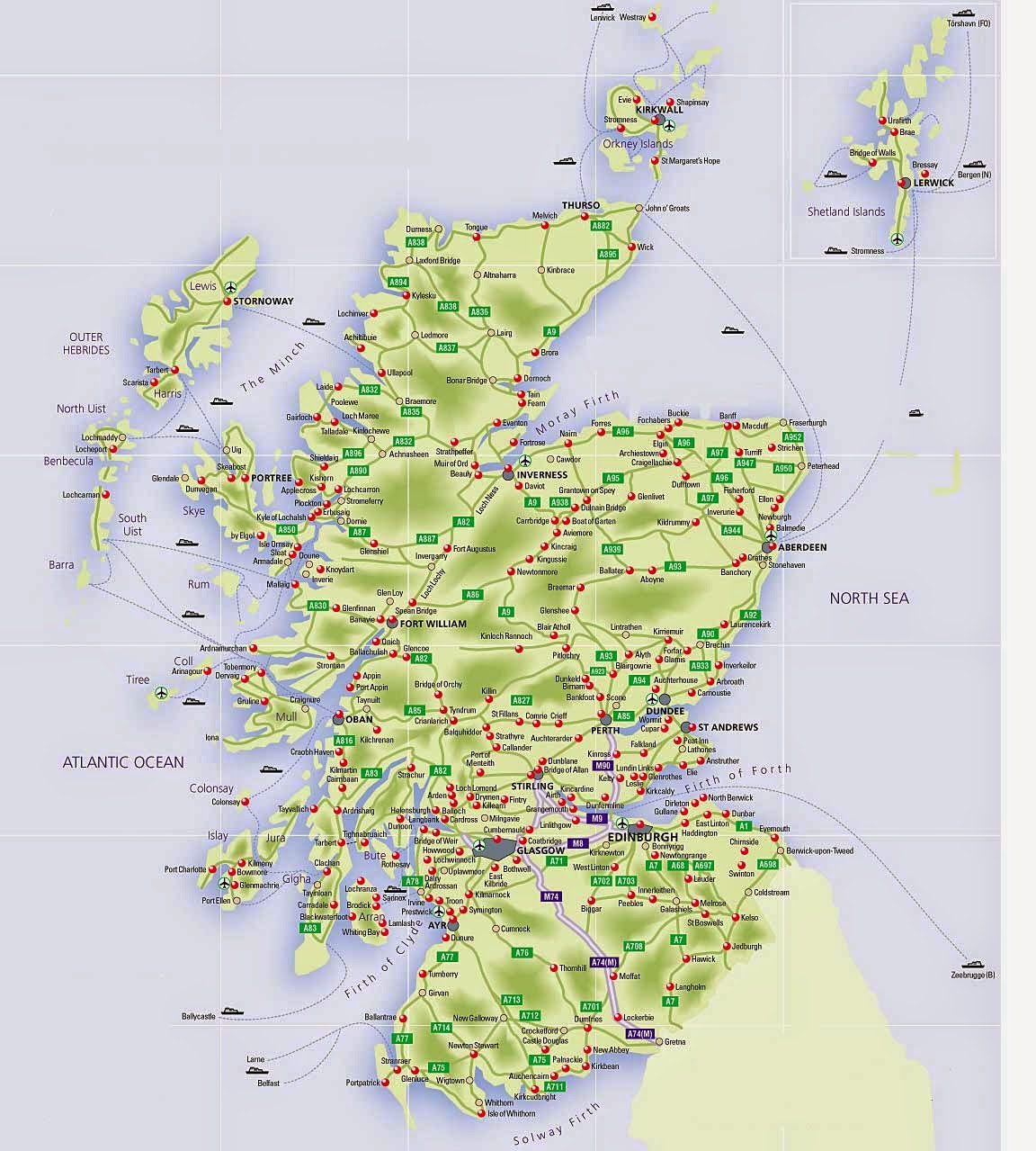 Maps Of Scotland Free Printable Maps