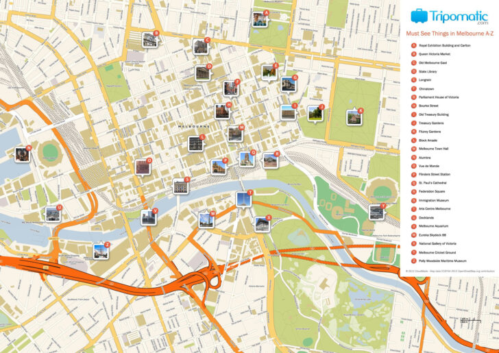 Melbourne Australia Printable Map