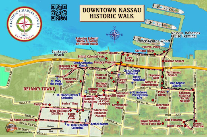 Printable Walking Map Of Nassau Bahamas