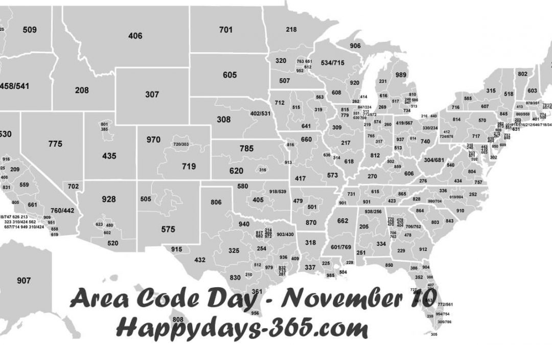 National Area Code Day November 10 2019 Happy Days 365
