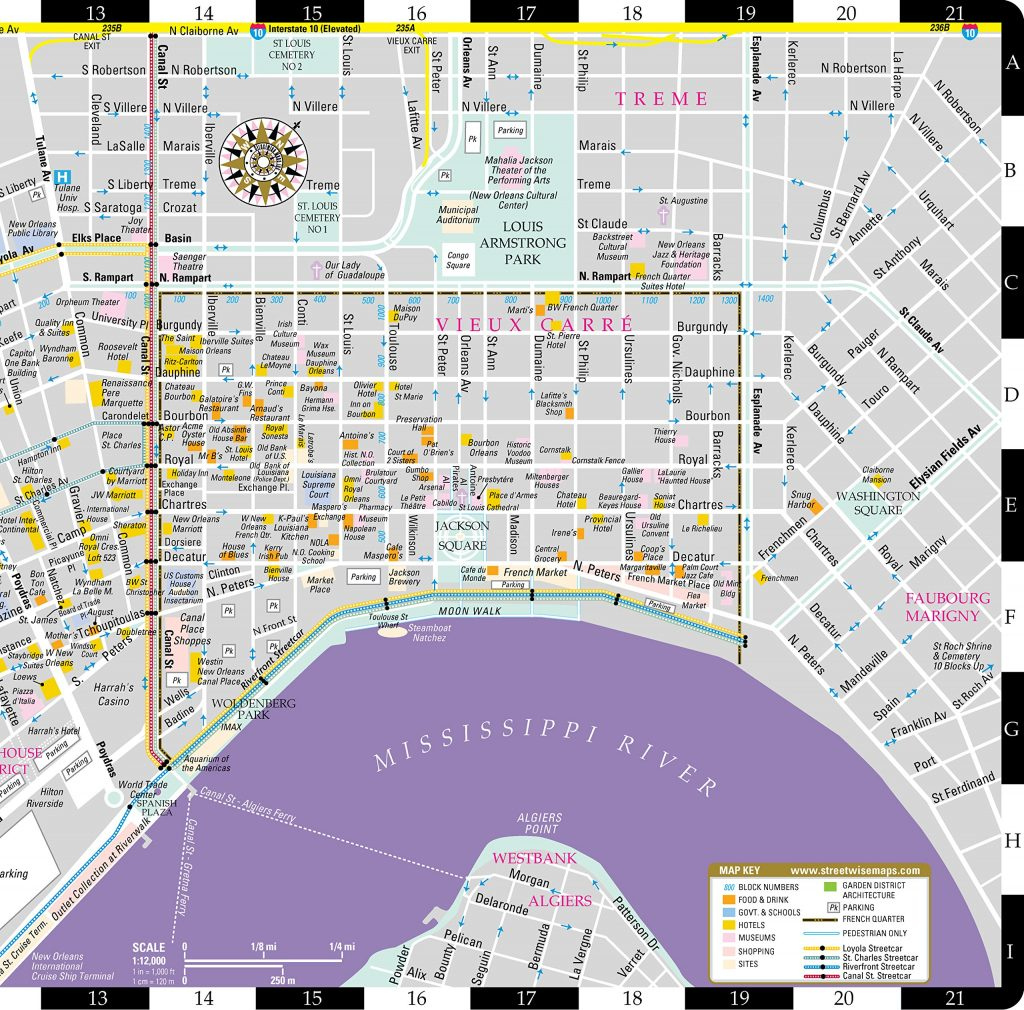 Printable Map Of French Quarter  Adams Printable Map