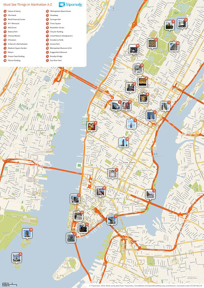 New York City Manhattan Printable Tourist Map New York City Map Map 