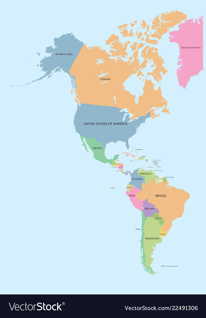 North And South America Map