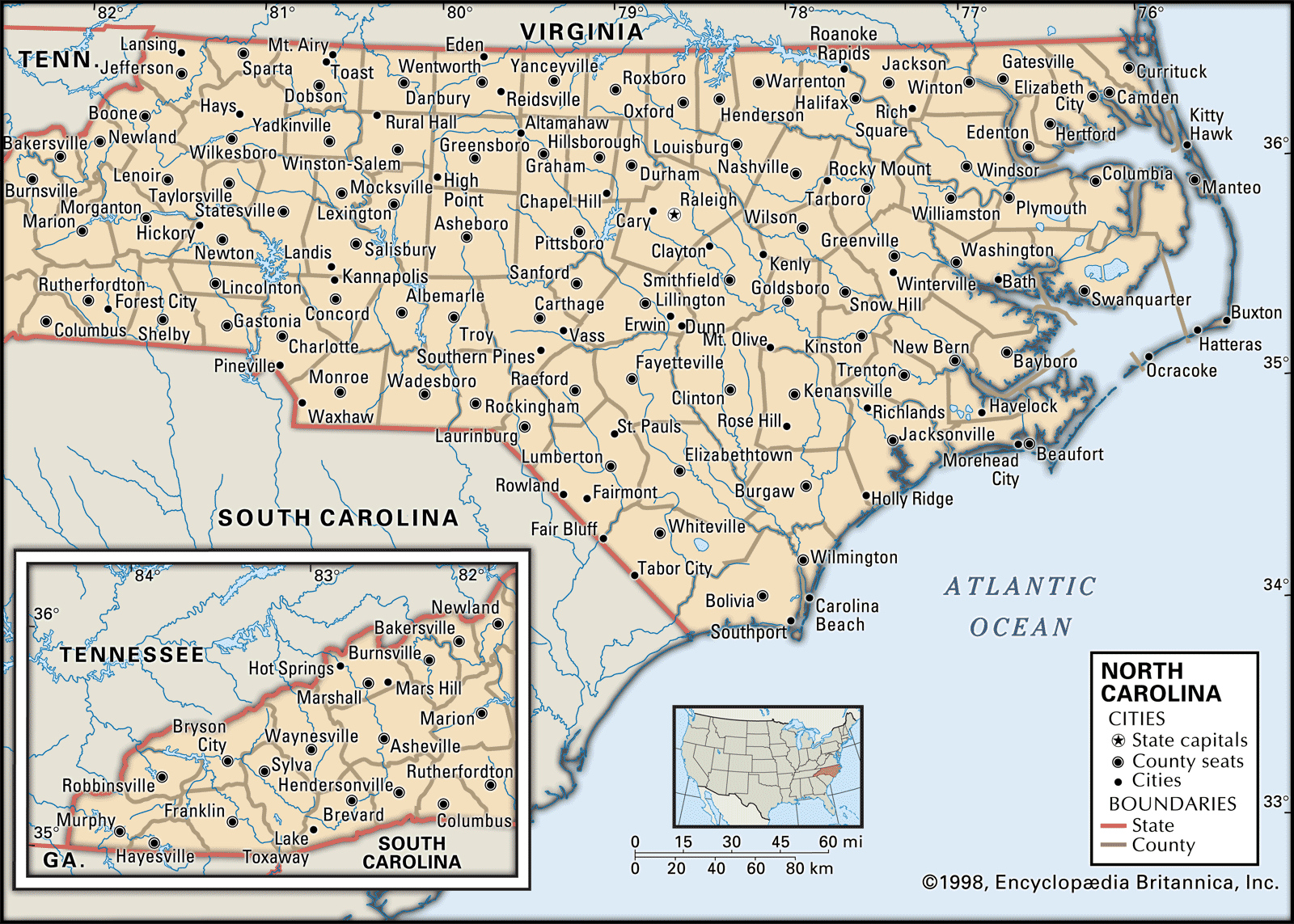 North Carolina Capital Map History Facts Britannica