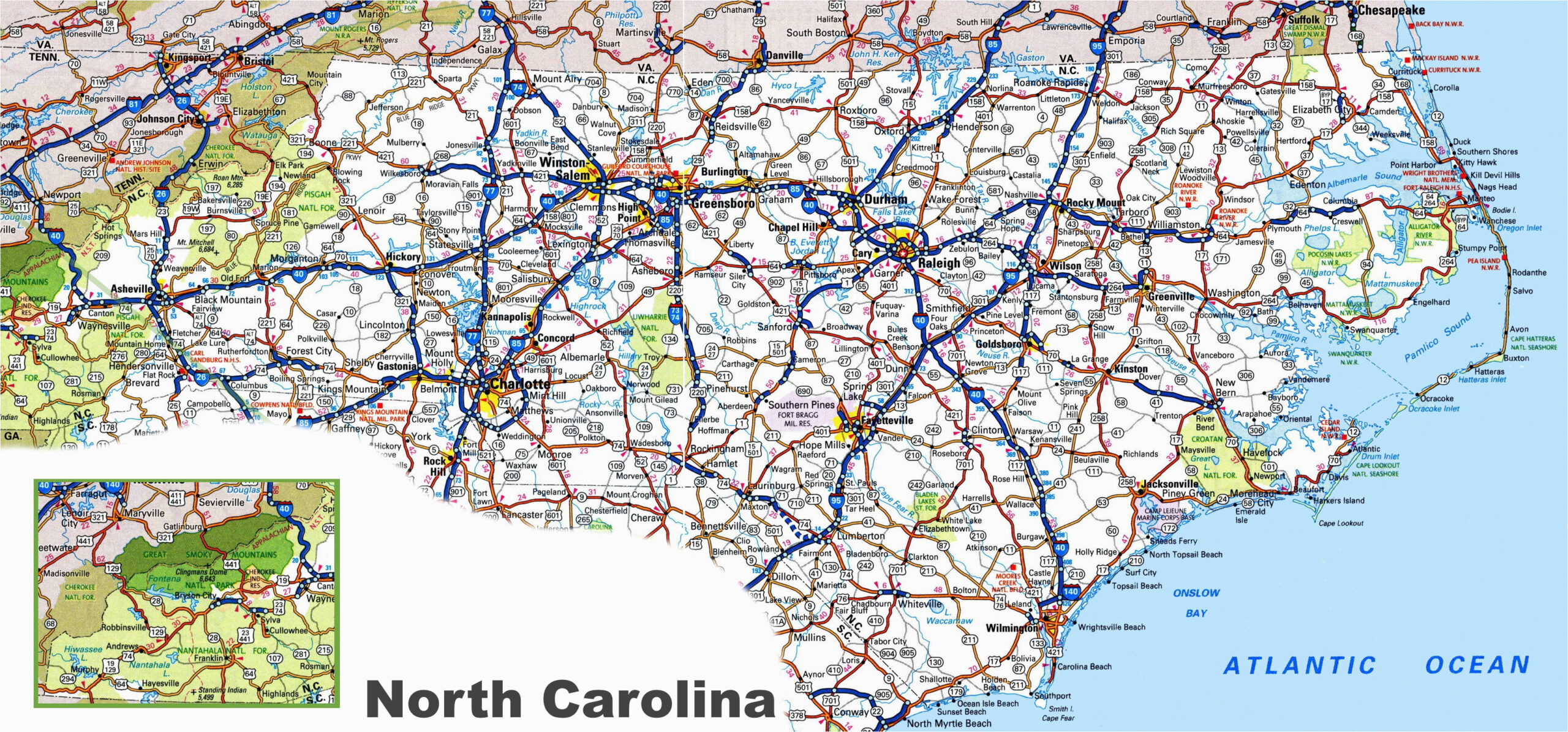 North Carolina Tourism Map Secretmuseum