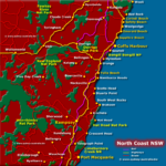 North Coast Map NSW Attractions Places Of Interest