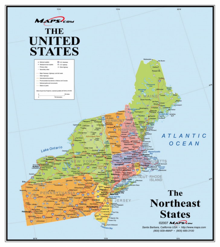 Printable Map Of The Northeast