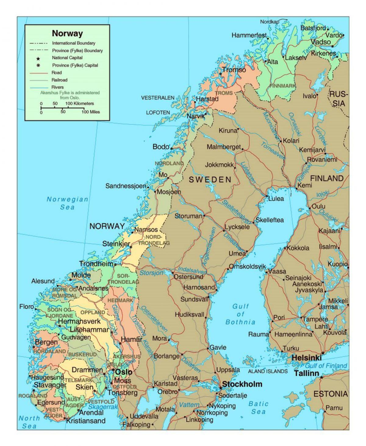 Norway Cities Map Map Of Norway With Towns Northern Europe Europe 