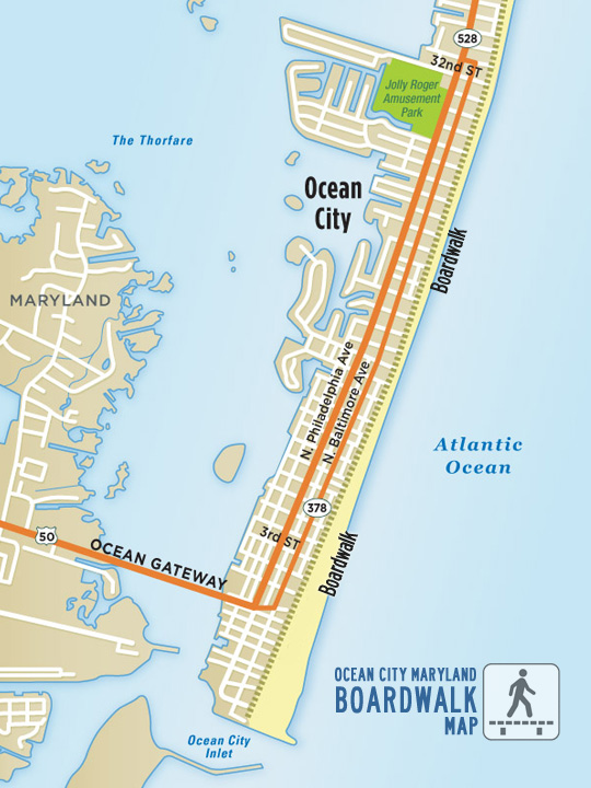 Ocean City MD Boardwalk Map Ocean City MD OCbound
