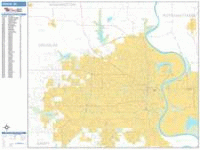 Omaha Nebraska Zip Code Wall Map Red Line Style By MarketMAPS 