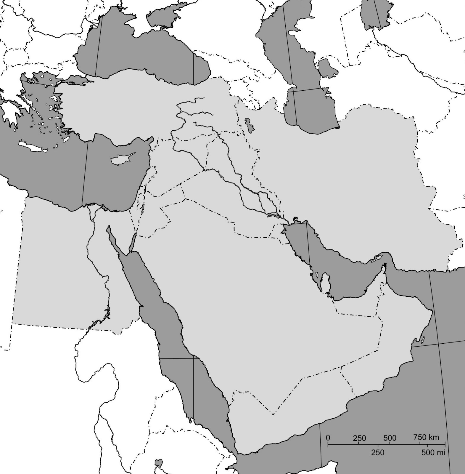 Middle East Blank Map Adams Printable Map