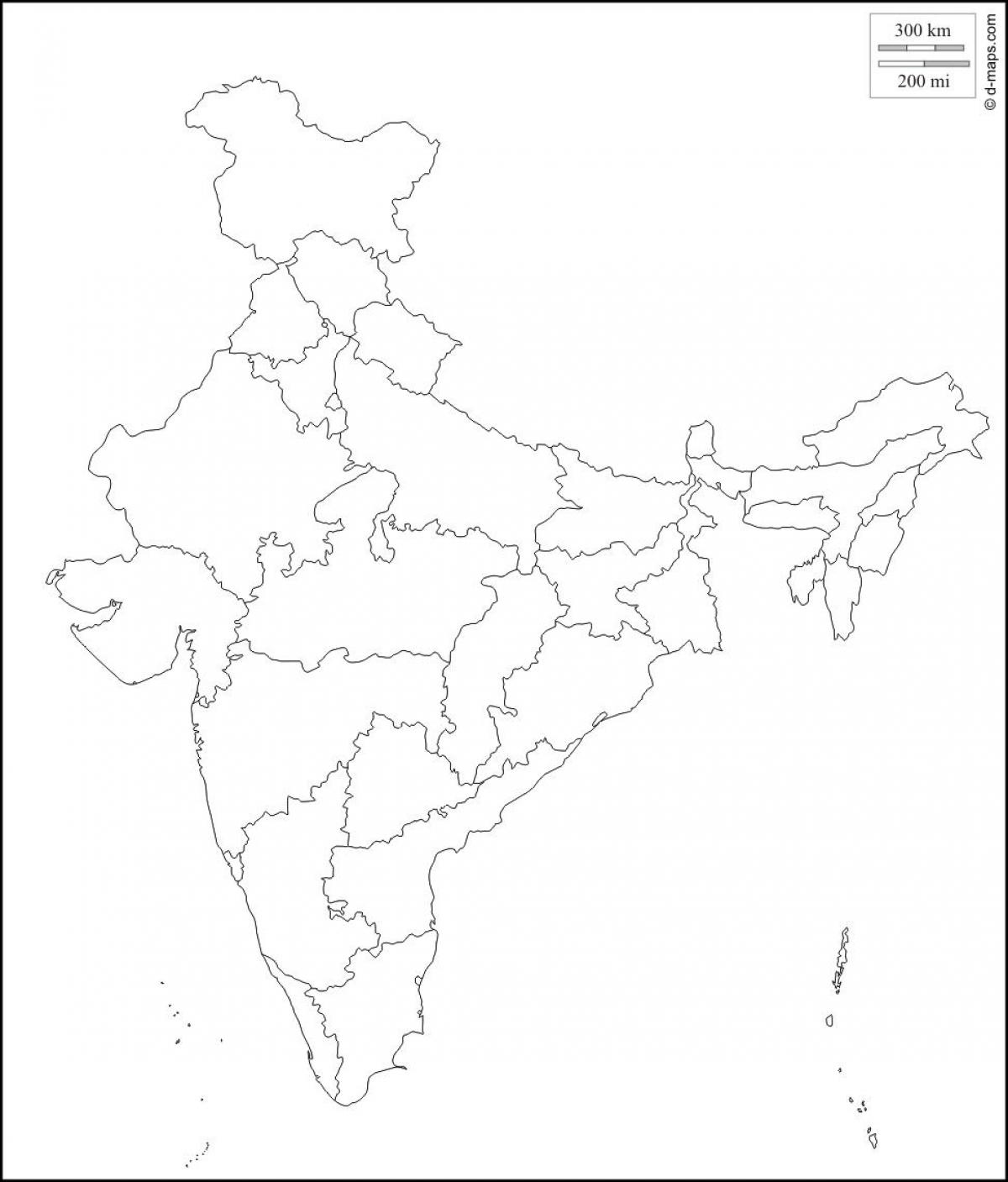 Outline Political Map Of India Outline Of India Political Map 