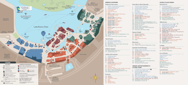 Disney Springs Printable Map 2017