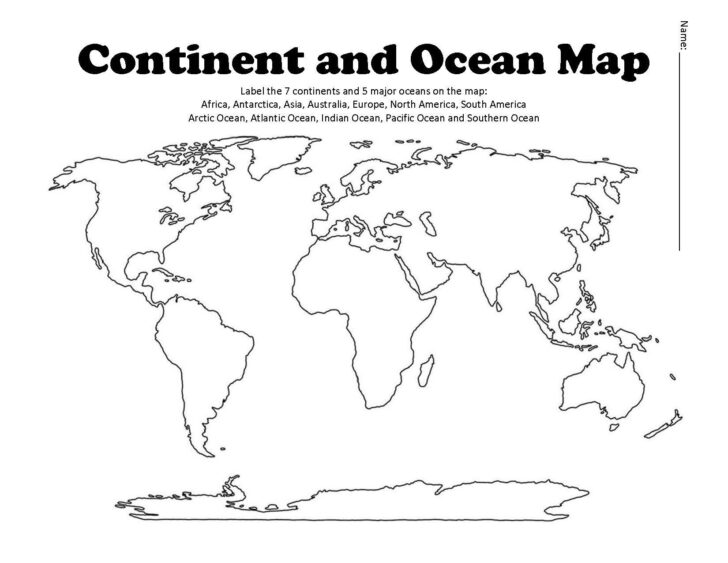 Blank Maps Of Continents And Oceans Printable