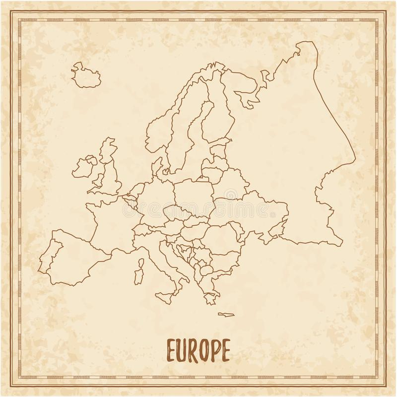 Pirate Map Of Europe Stock Vector Illustration Of Meridians 163124215