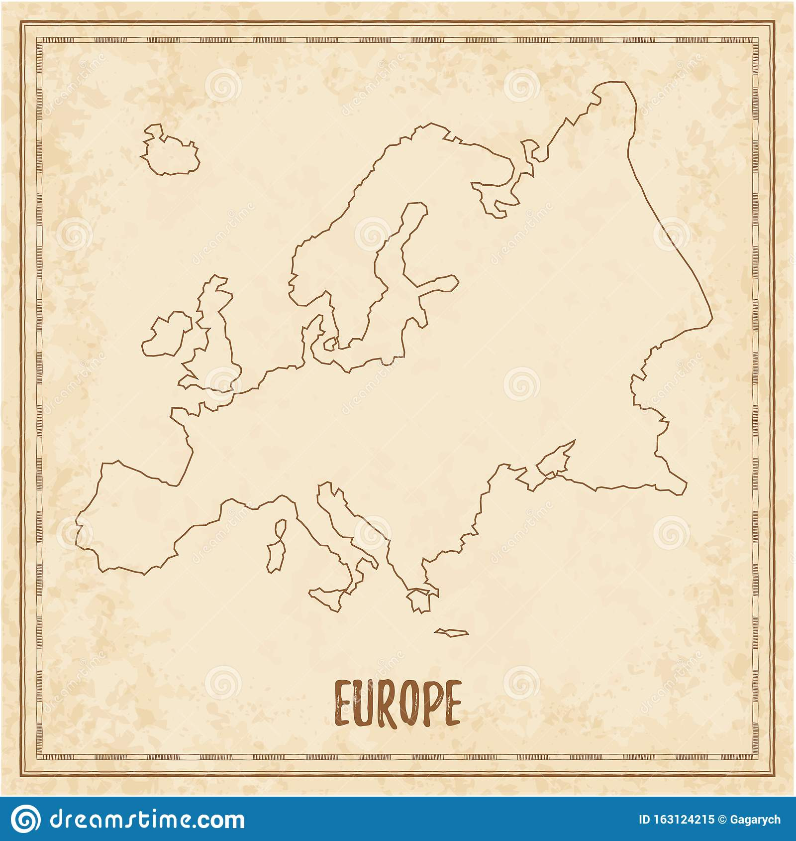 Pirate Map Of Europe Stock Vector Illustration Of Meridians 163124215