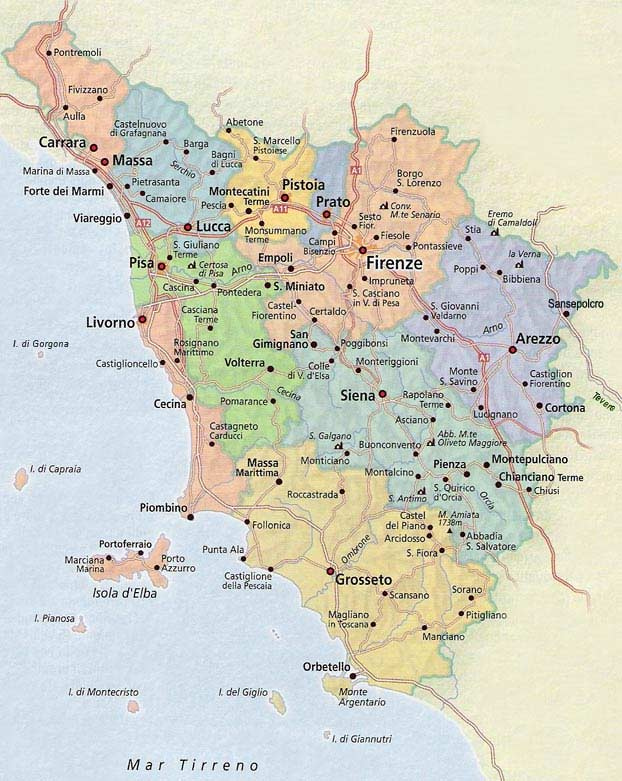 Political Map Tuscany Mapsof