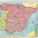 Print Map Of Spain And Portugal 1912 Etsy