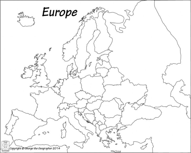 Free Printable Black And White Map Of Europe