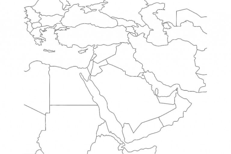 Printable Blank Map Of Middle East Printable Maps | Adams Printable Map