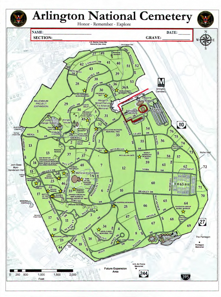 Printable Map Of Arlington National Cemetery Printable Maps 3 