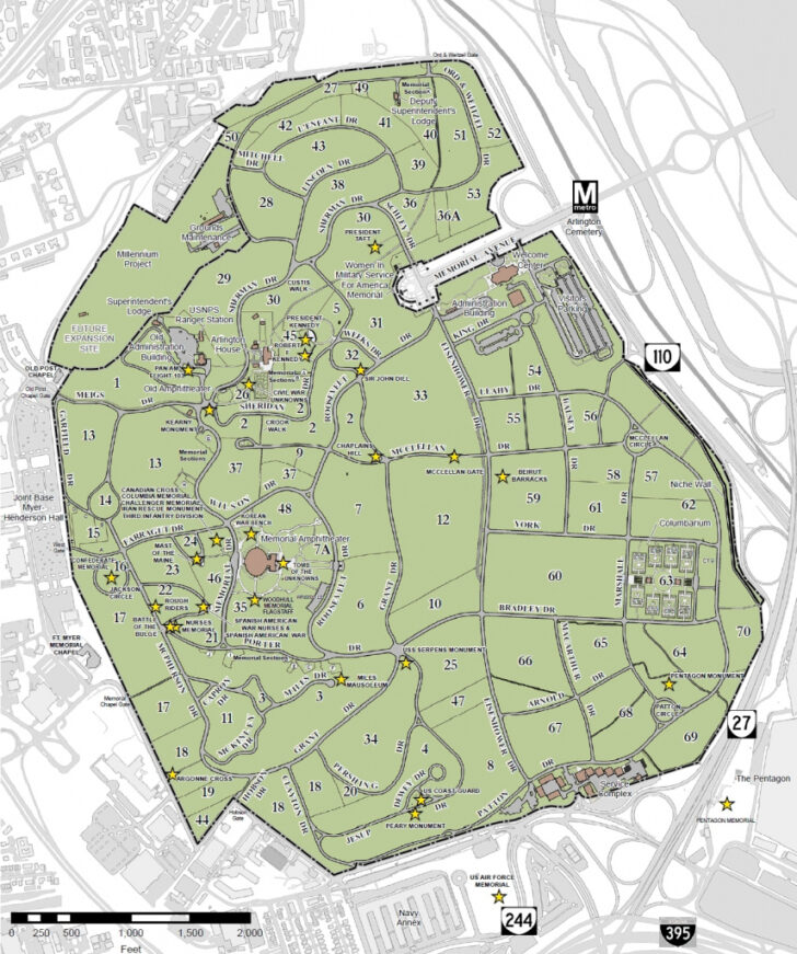 Printable Map Of Arlington Cemetery